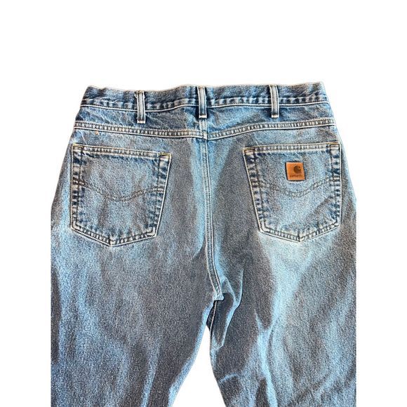 Carhartt Relaxed Fit Cotton Straight Leg Denim Jeans Men’s Size 35X32 - Picture 2 of 5